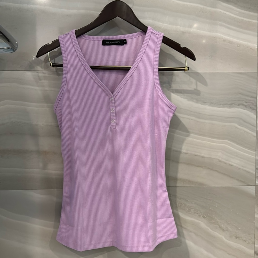 NWT purple ribbed tank top size S